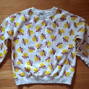 Katydid Sweatshirt w/ Yellow & Pink Smiley Faces-NWT!